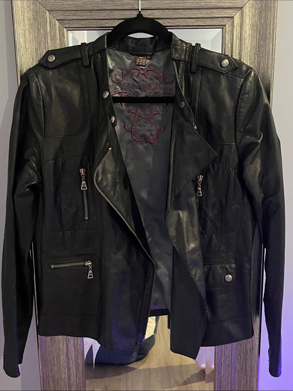 Danier Black Leather Moto Jacket
